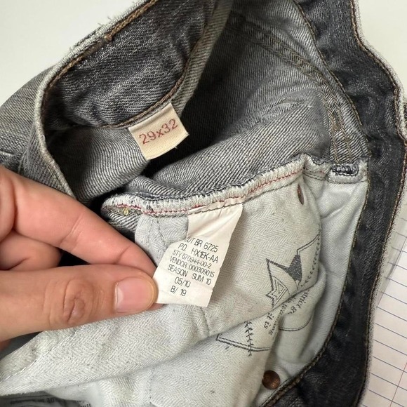 2010‎ Banana Republic Black Faded Distressed Slim Denim Jeans 29x32 - Picture 5 of 6